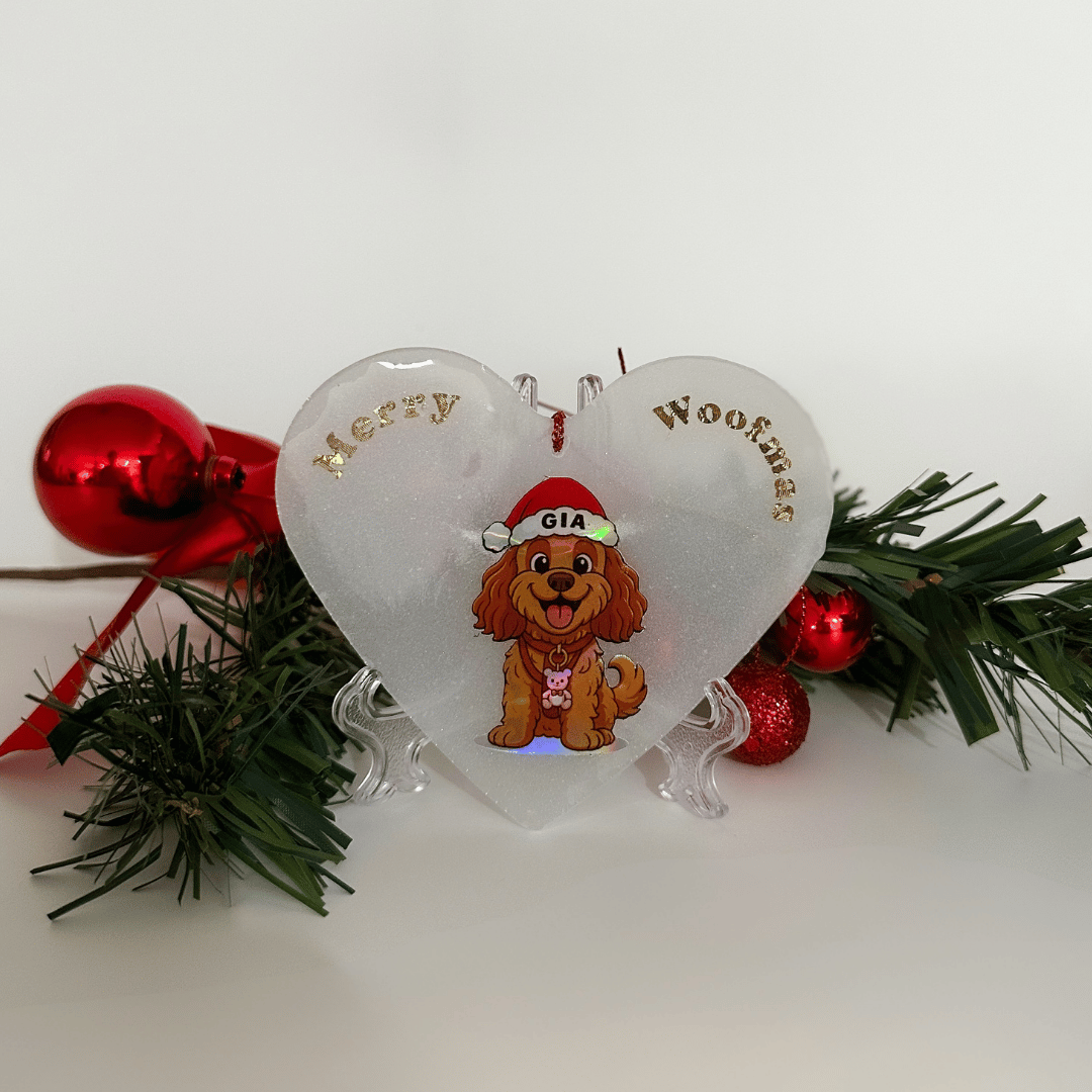Custom Cartoon Pet Ornament with Holographic Finish