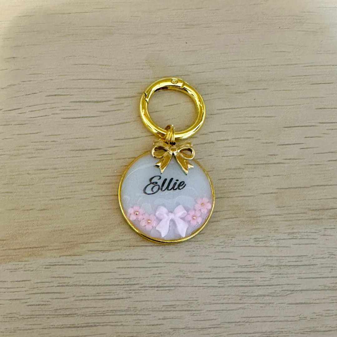 Bow and Bloom Pet Id Tag
