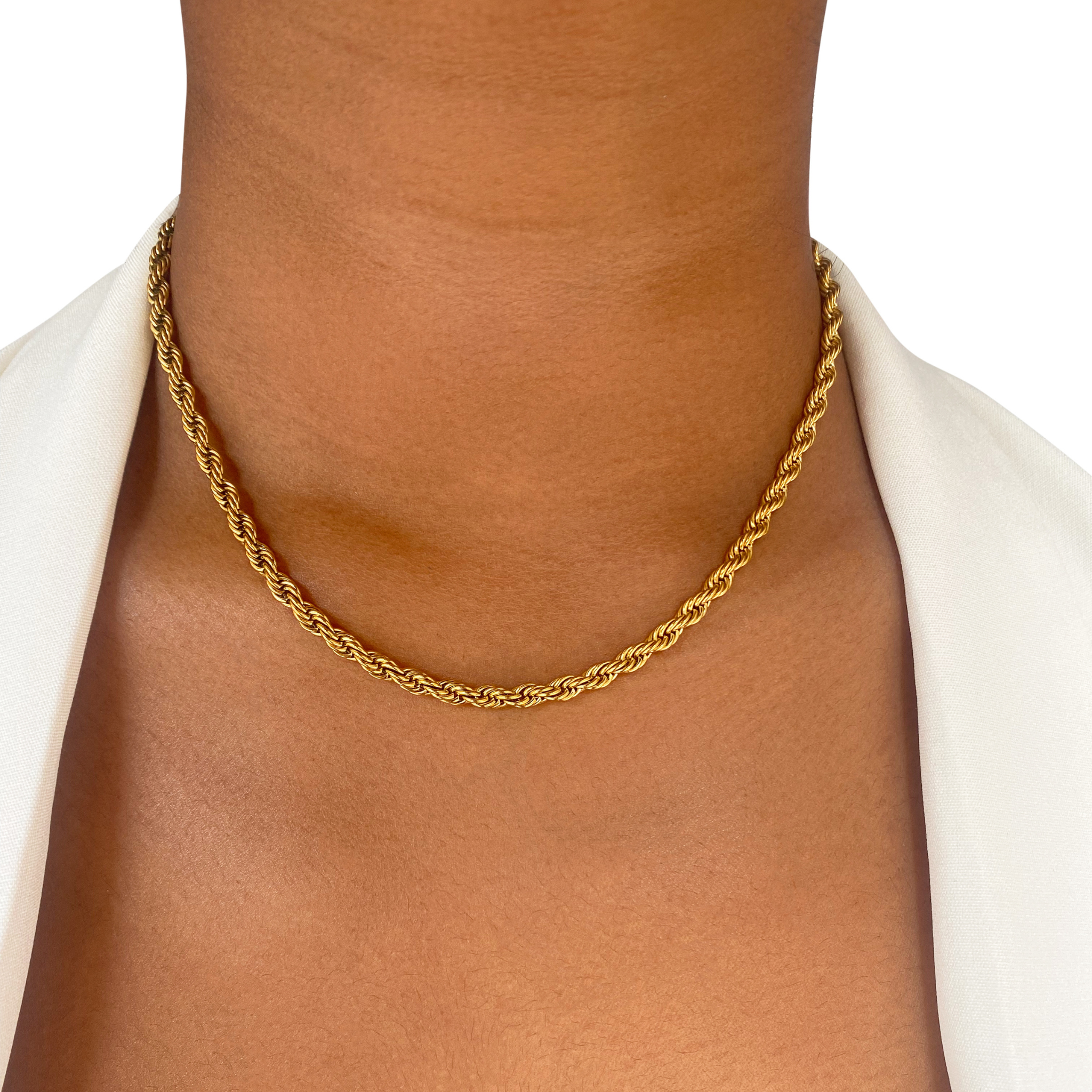 Zinnia Rope Chain Necklace – Waterproof and Tarnish-Free Zinnia Rope Chain Necklace – Waterproof and Tarnish-Free