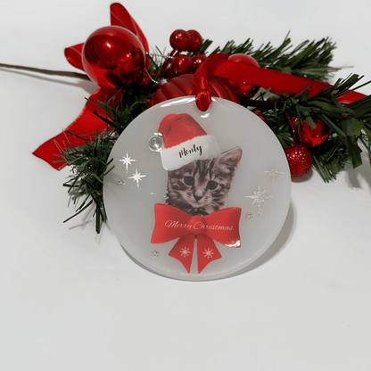 Personalised Pet Portrait Christmas Tree Ornament, for dogs and cats.