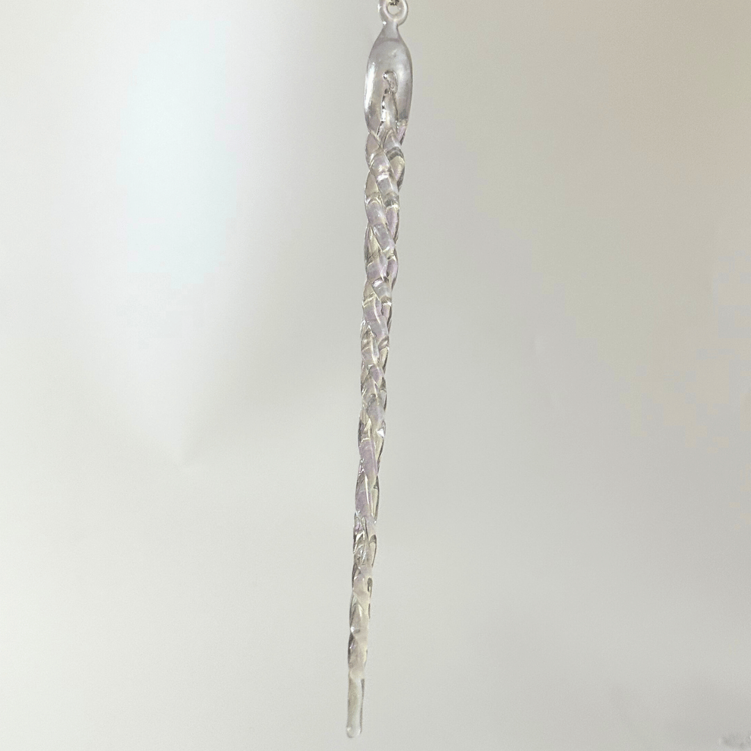 Frosted  icicle ornament, snowdrop icicle decoration, clear acrylic Christmas ornament