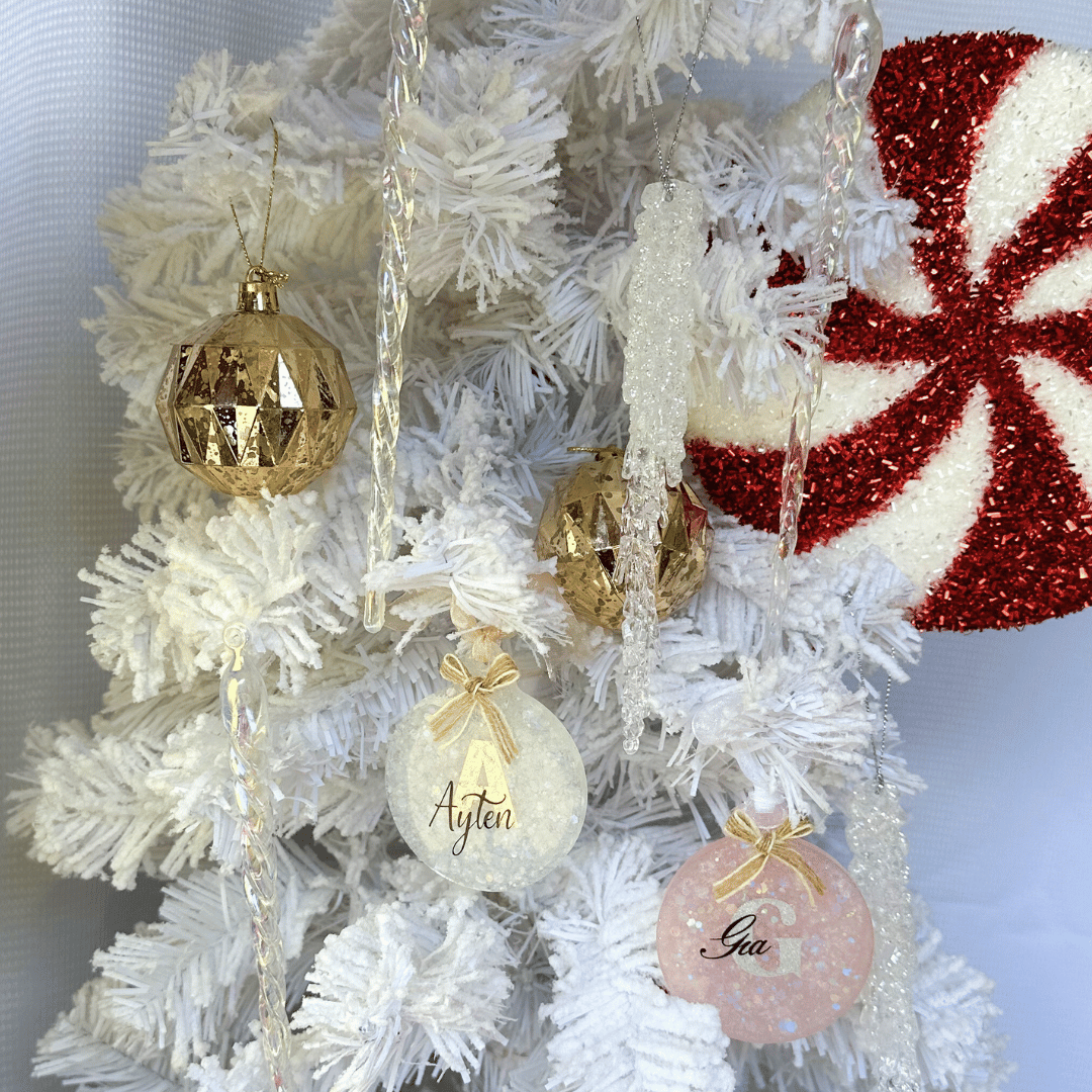 Frosted  icicle ornament, snowdrop icicle decoration, clear acrylic Christmas ornament