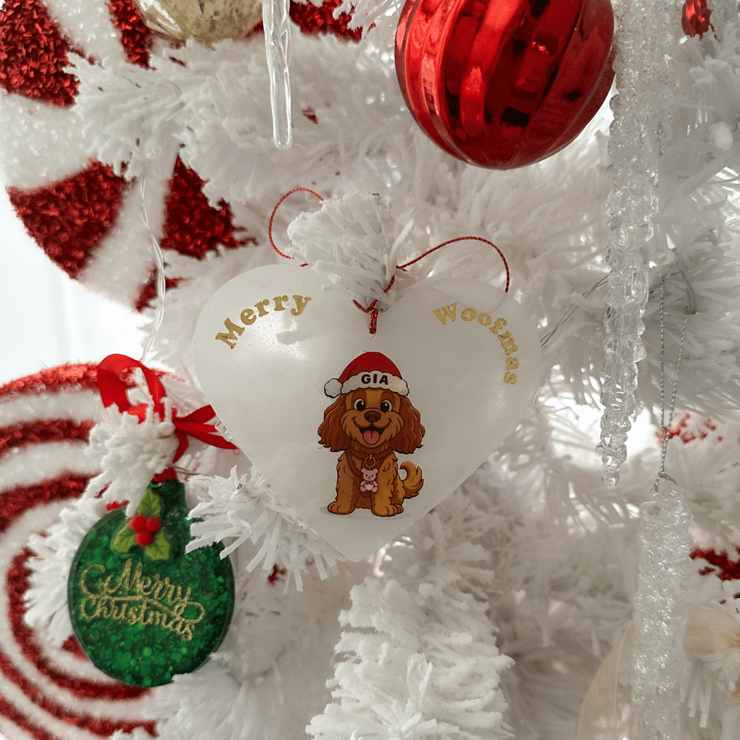 Custom Cartoon Pet Ornament with Holographic Finish