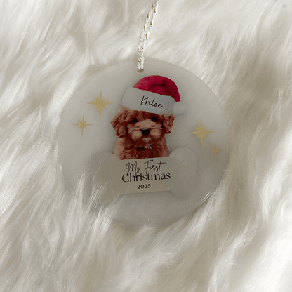 Personalised Pet Portrait Christmas Tree Ornament, for dogs and cats.
