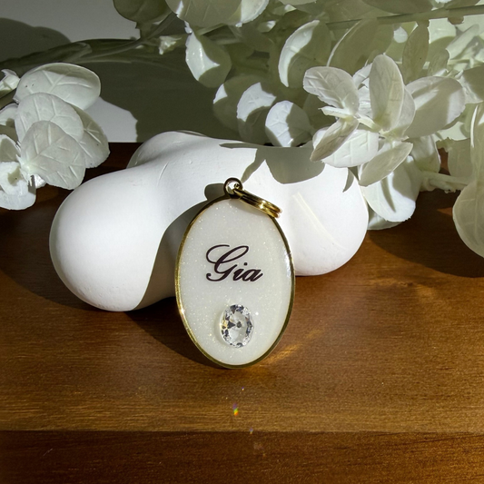 Petite Oval Diamond Tag