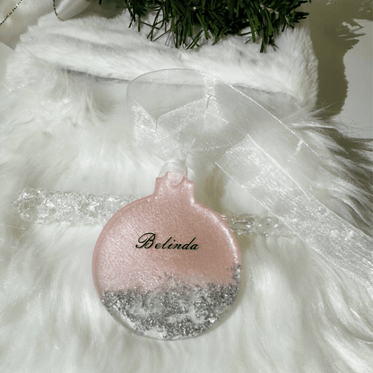 Personalised Initial & Name Christmas ornament. (Gold or Silve leaf)