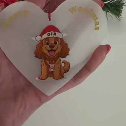 Custom Cartoon Pet Ornament with Holographic Finish