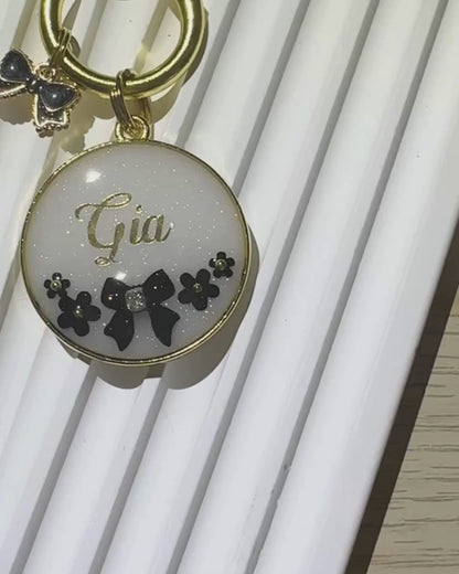 Bow and Bloom Pet Id Tag