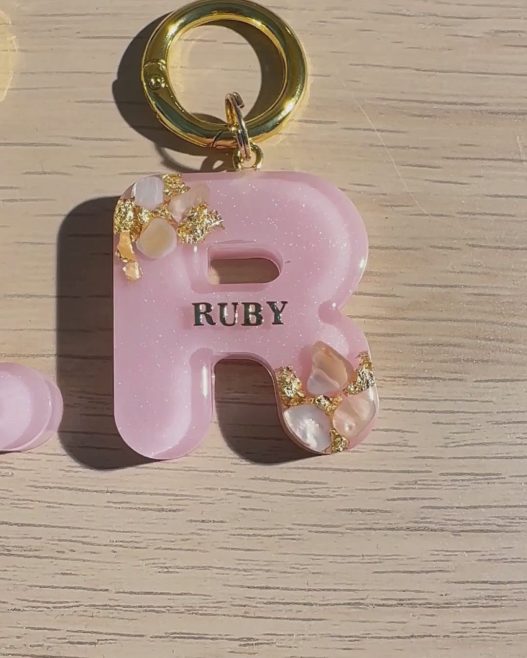 pink glitter pet ID tag