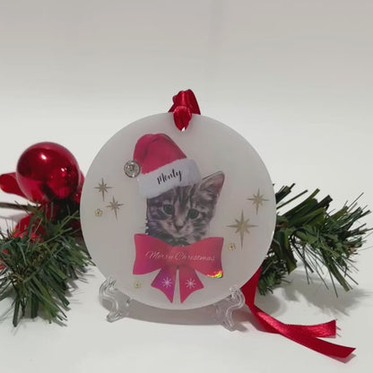 Personalised Pet Portrait Christmas Tree Ornament, for dogs and cats.