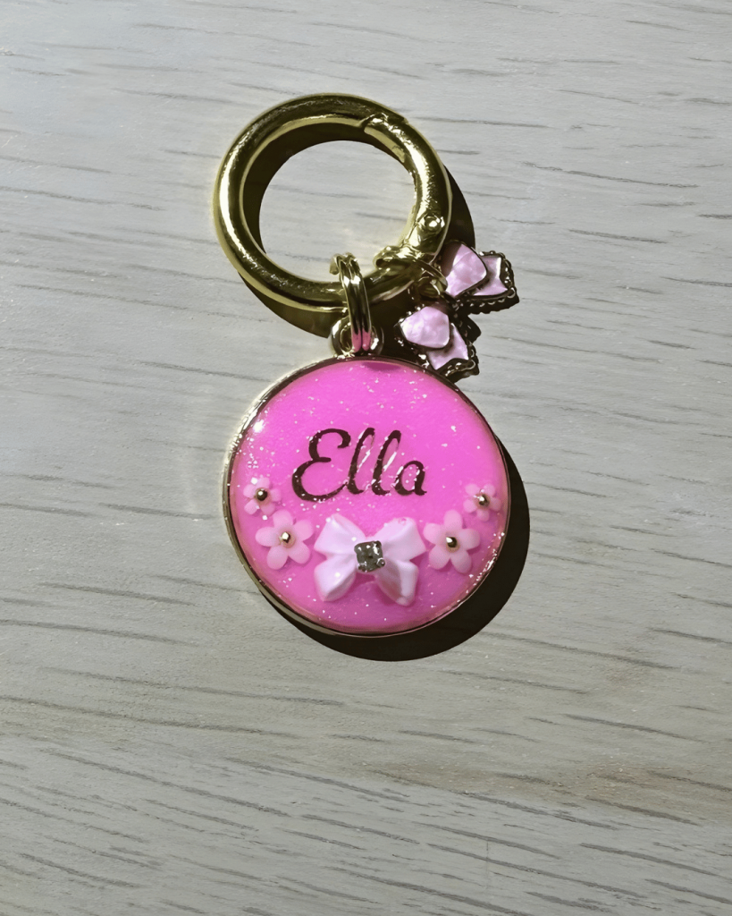Bow and Bloom Pet Id Tag