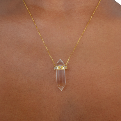 Clear stone sale necklace