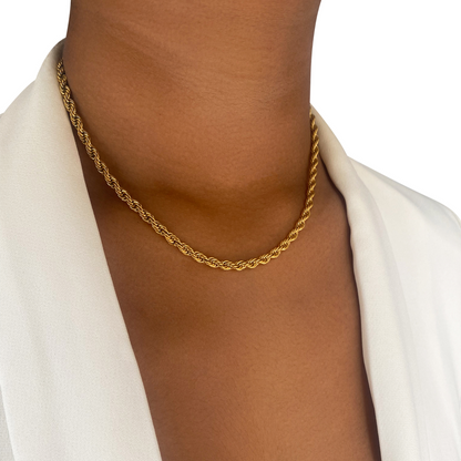 Zinnia Rope Chain Necklace – Waterproof and Tarnish-Free