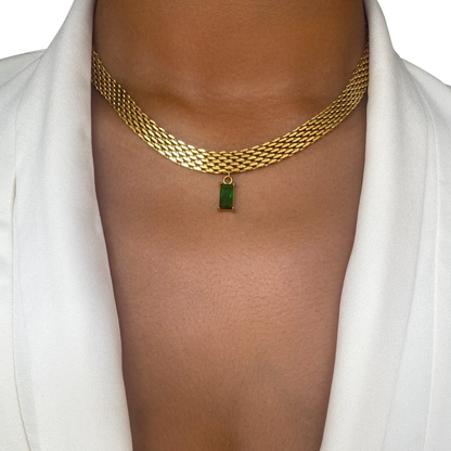 Trending Tails Solana Choker Pendant Necklace in Stainless Steele  18k Gold, Waterproof and Tarnish-Free.