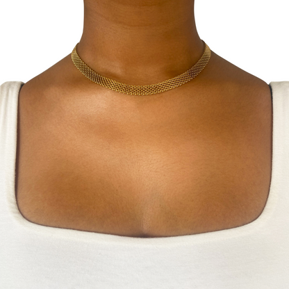 Trending Tails Solana Chunky  Gold Choker Necklace - Tarnish resistant